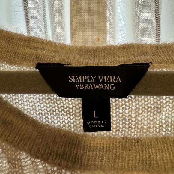 Simply Vera Wang Boho Crocheted Detailing Flared Long Sleeve Sweater• Large - Picture 5 of 7